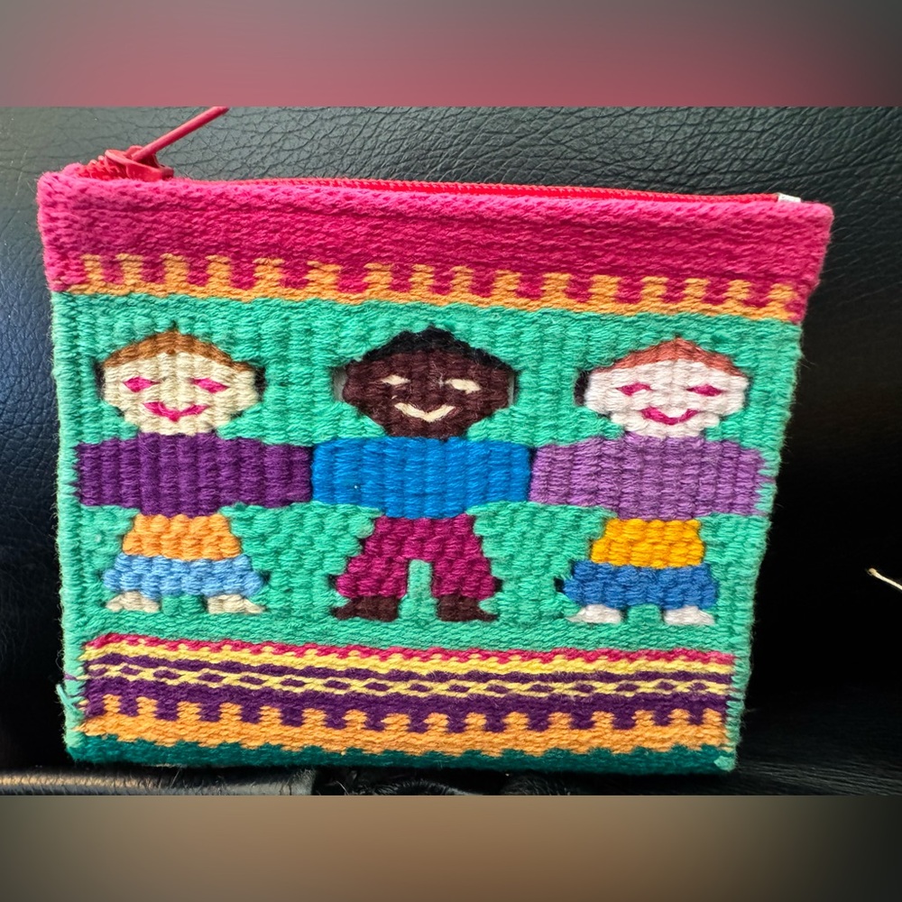Mayan Hands Multicolor Patterned Pouch